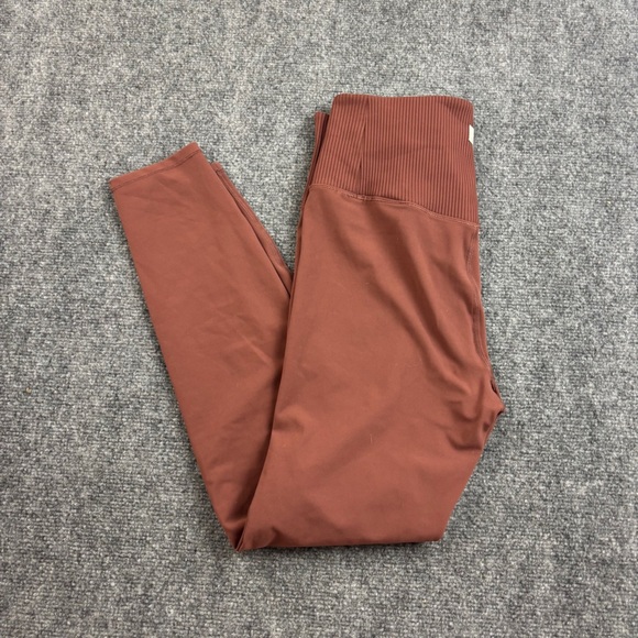 Vuori Pants - VUORI Womens Burnt Orange Brown Leggings Ribbed waist size: Large